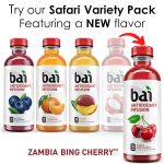 Bai Flavored Water, Safari Variety Pack, Antioxidant Infused Drinks, 18 Fluid Ounce Bottles, 12 Count, 3 Each of Brasilia Blueberry, Costa Rica Clementine, Malawi Mango, Zambia Bing Cherry,18 Fl Oz (Pack of 12) - Image 2